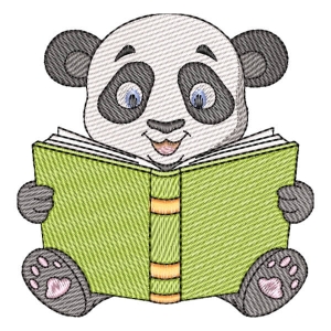 Matriz de bordado Panda Estudante (Pontos Leves)