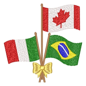 Bandeiras Itália Canadá e Brasil