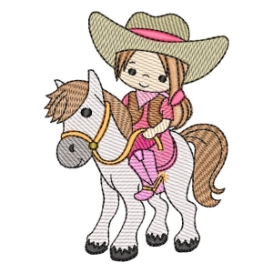 Girl Riding Horse Embroidery Design