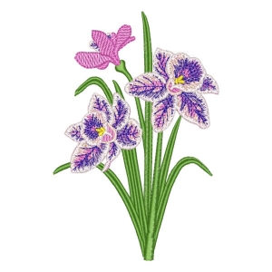 Orchid Embroidery Design