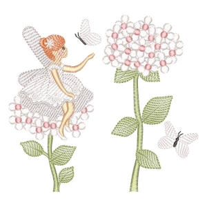FLower and Fairy (Quick Stitch) Embroidery Design