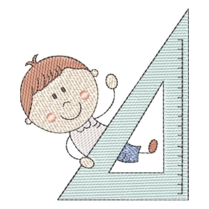Boy Back to School Embroidery Design