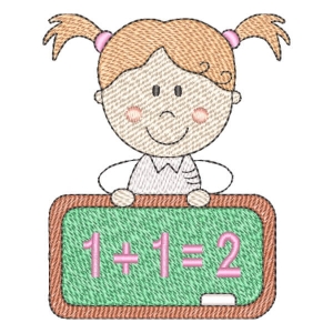 Girl Back to School Embroidery Design