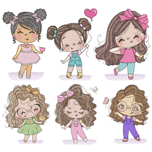 Cute Girls (Quick Stitch) Design Pack
