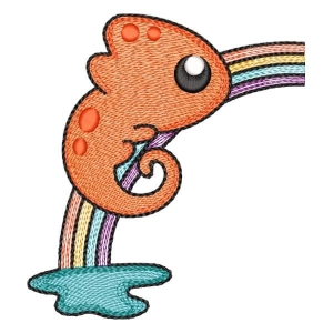 Cute Chameleon (Quick Stitch) Embroidery Design