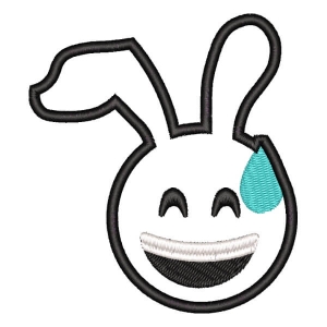 Matriz de bordado Emoji de Coelho (Aplique)