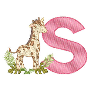 Safari Alphabet Letter S (Quick Stitch) Embroidery Design