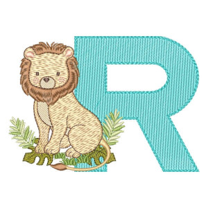 Safari Alphabet Letter R (Quick Stitch) Embroidery Design