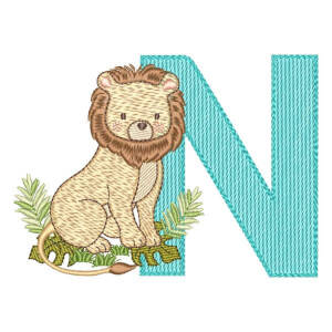 Safari Alphabet Letter N (Quick Stitch) Embroidery Design