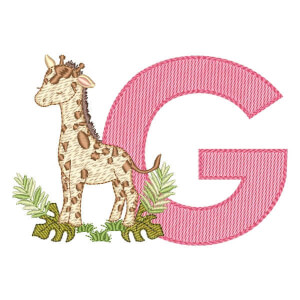 Safari Alphabet Letter G (Quick Stitch) Embroidery Design
