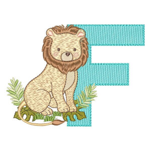 Safari Alphabet Letter F (Quick Stitch) Embroidery Design