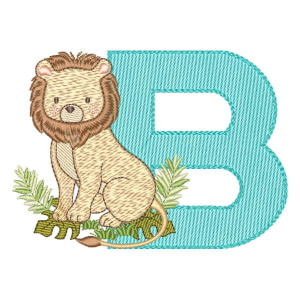 Safari Alphabet Letter B (Quick Stitch) Embroidery Design