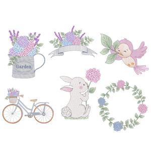 Flower Arrangement (with Quick Stitch) Design Pack