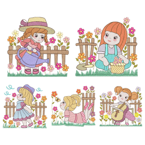 Spring Girls (Quick Stitch) Design Pack
