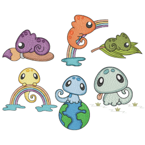 Cute Chameleons (Quick Stitch) Design Pack