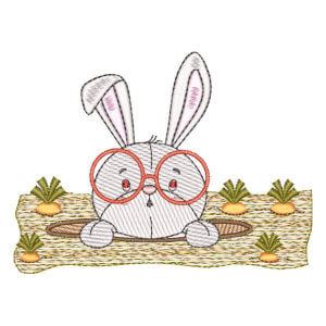 Bunny and Carrots (Quick Stitch) Embroidery Design