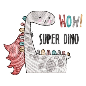 Boho Dino Super Dino (Quick Stitch) Embroidery Design