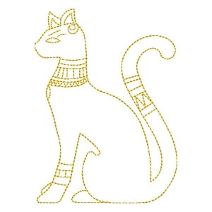 Contour Cat Embroidery Design