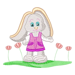 Bunny in the Garden Embroidery Design