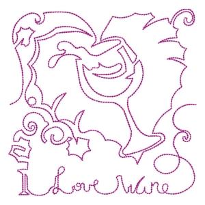 Contour I Love Wine Embroidery Design