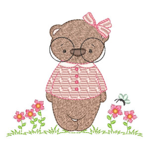 Bear Friend Embroidery Design