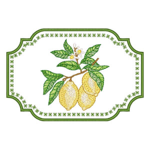 Frame with Lemon Embroidery Design