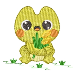 Cute Frog (Quick Stitch) Embroidery Design