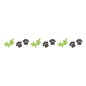 Border Little Panda and Bamboo Embroidery Design