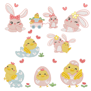 Bunny and Chick (Quick Stitch) Design Pack