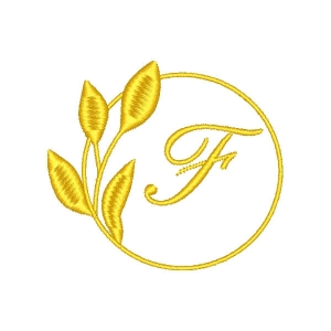 Frame Monogram Letter F Embroidery Design