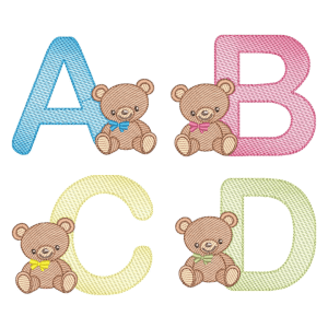 Teddy Bears Alphabet (Quick Stitch) Design Pack