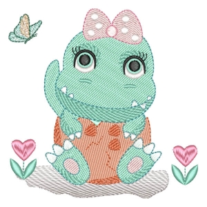 Baby Dinossaur Embroidery Design