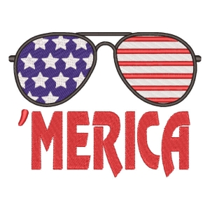 American Glasses Embroidery Design