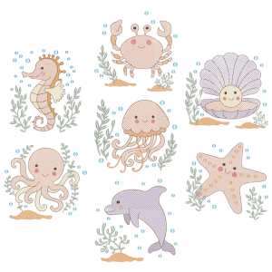 Animals at the Seabed (Quick Stitch) Design Pack
