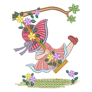 Swing Sunbonnet (Quick Stitch) Embroidery Design