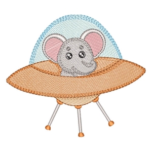 Elephant Astronaut (Quick Stitch) Embroidery Design