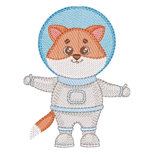 Fox Astronaut (Quick Stitch) Embroidery Design