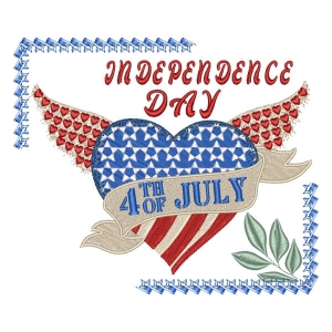 Independence Day Message Embroidery Design