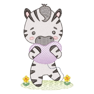 Zebra with Balloon (Quick Stitch) Embroidery Design