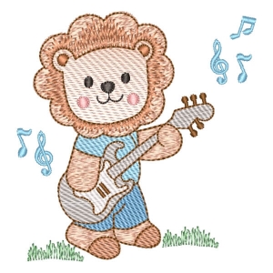 Lion Guitarist (Quick Stitch) Embroidery Design