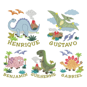 Pacote de Matrizes Dinossauros com Nomes (Pontos Leves)
