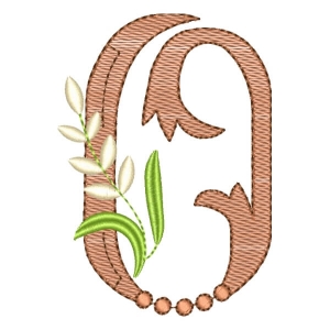 Monogram with Flower Letter O (Quick Stitch)I Embroidery Design