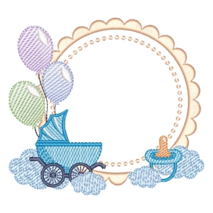 Baby Boy Monogram Frame (Quick Stitch) Embroidery Design