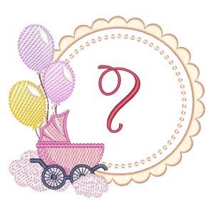 Baby Girl Monogram Letter Z (Quick Stitch) Embroidery Design