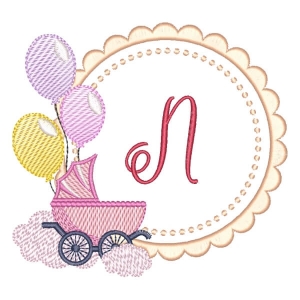 Baby Girl Monogram Letter Z (Quick Stitch)N Embroidery Design