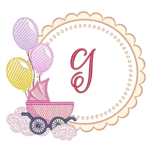 Baby Girl Monogram Letter G (Quick Stitch) Embroidery Design