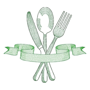 Cutlery (Rippled) Embroidery Design