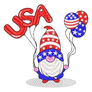 American Gnome Embroidery Design
