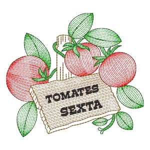 Matriz de bordado Tomates da Sexta (Rippled)