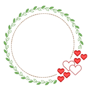 Hearts Frame Embroidery Design